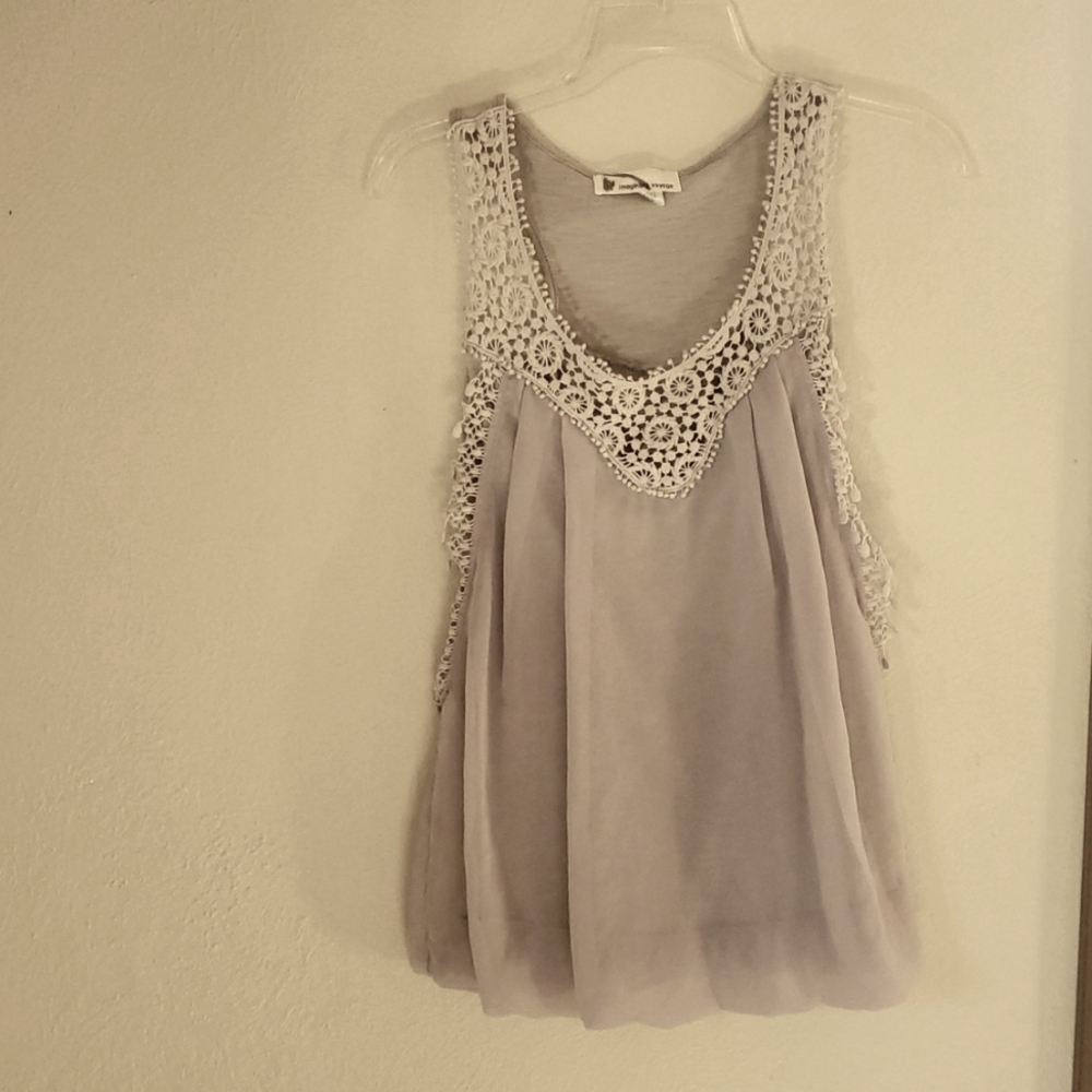 Gray embellished tank